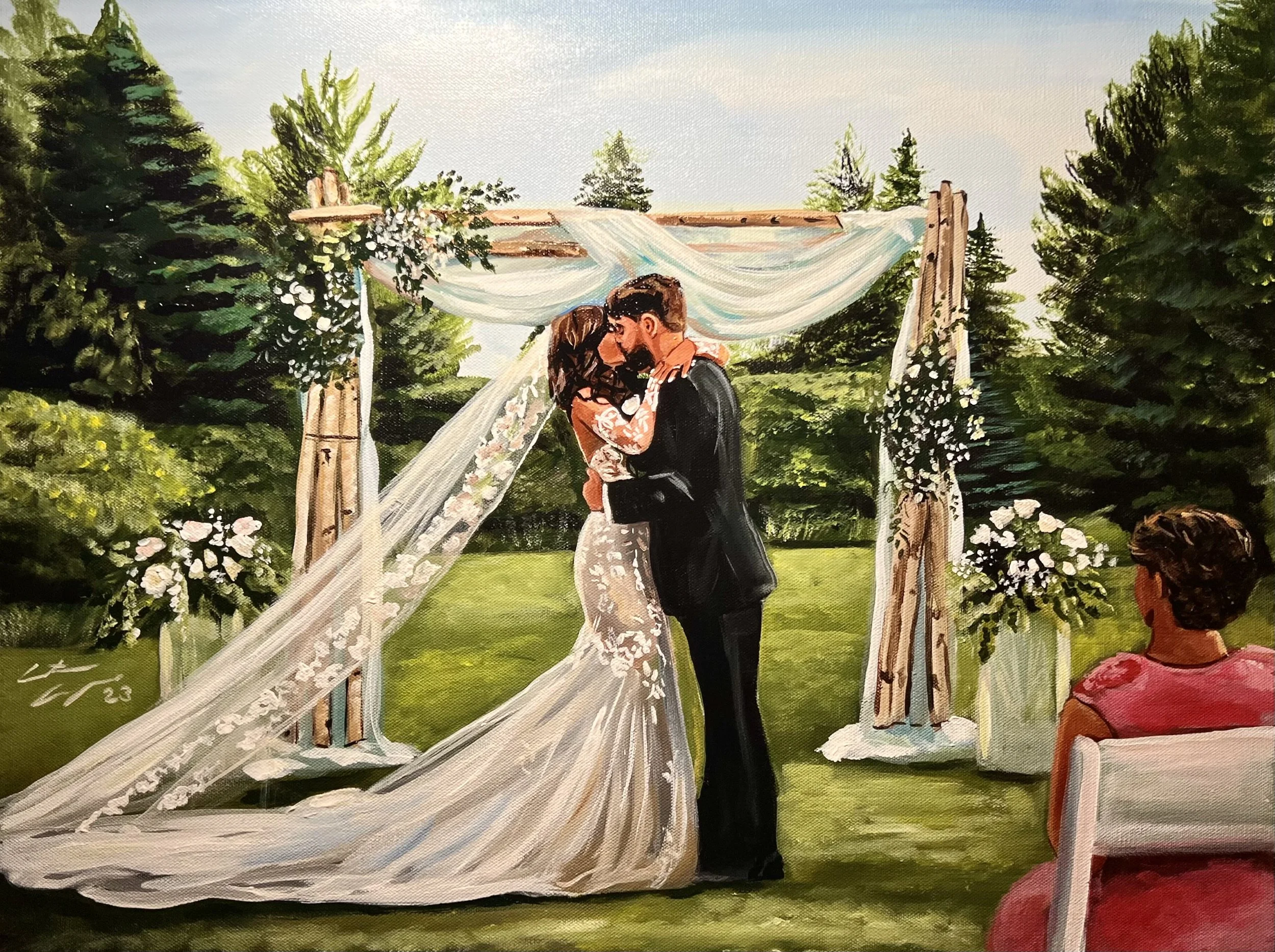 live wedding painting by toronto ontario live painter catarina cruzeiro