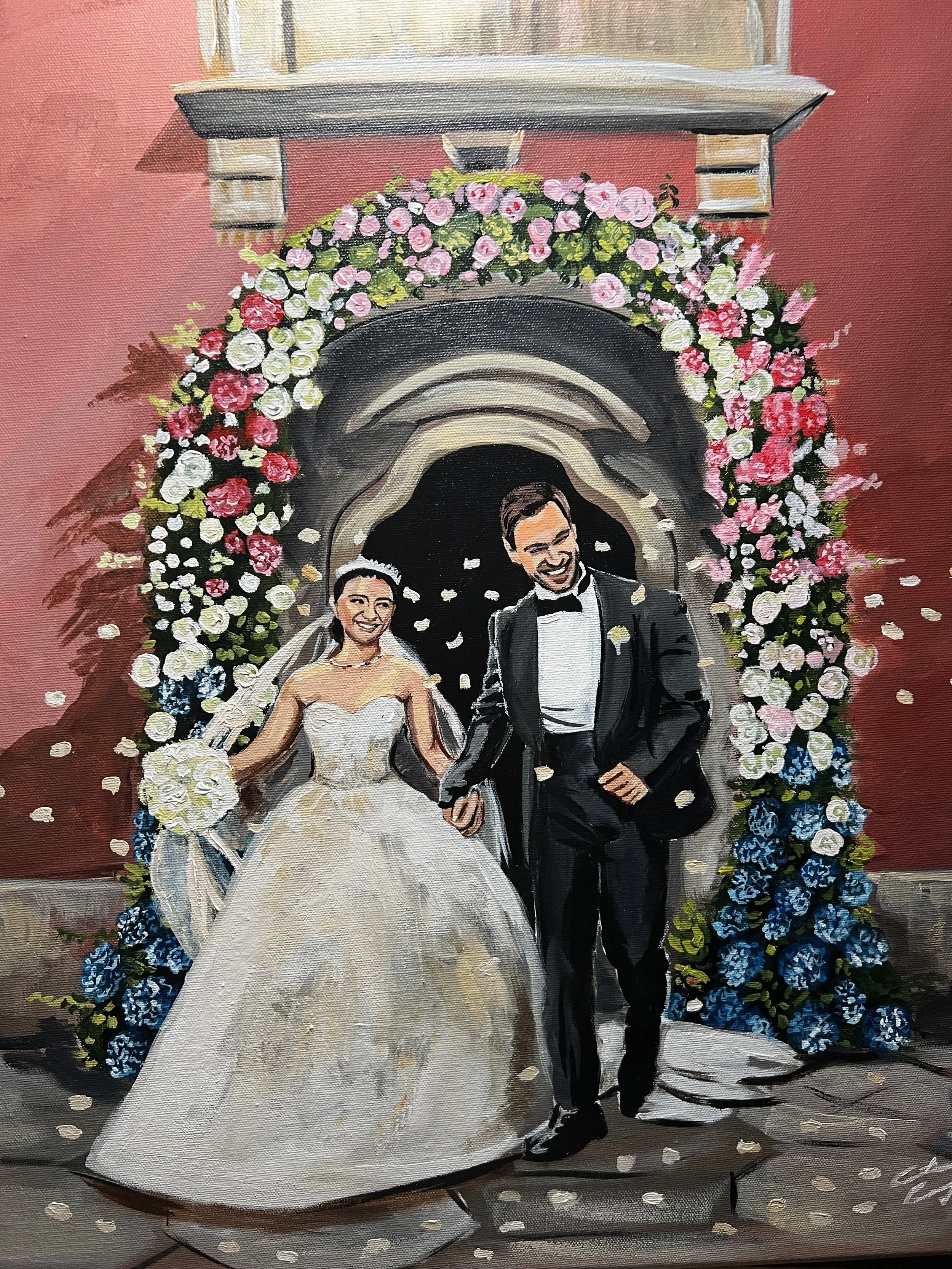 live wedding painting Portugal, sinta penha longa wedding