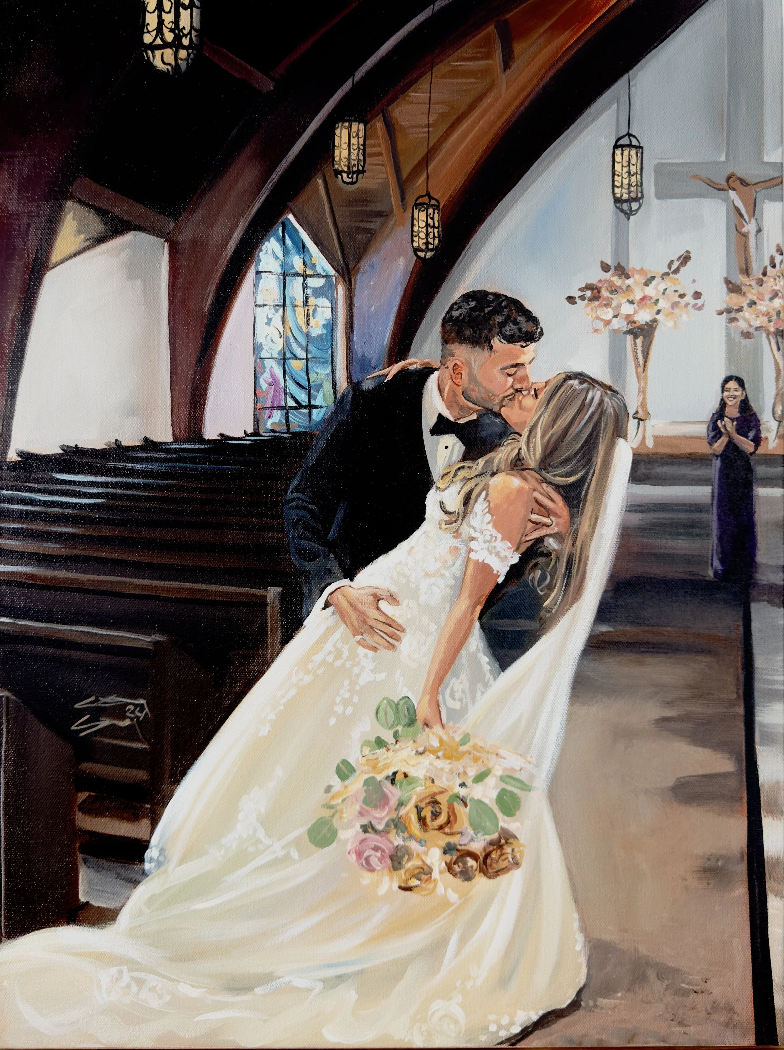 live wedding painting by toronto ontario live painter catarina cruzeiro