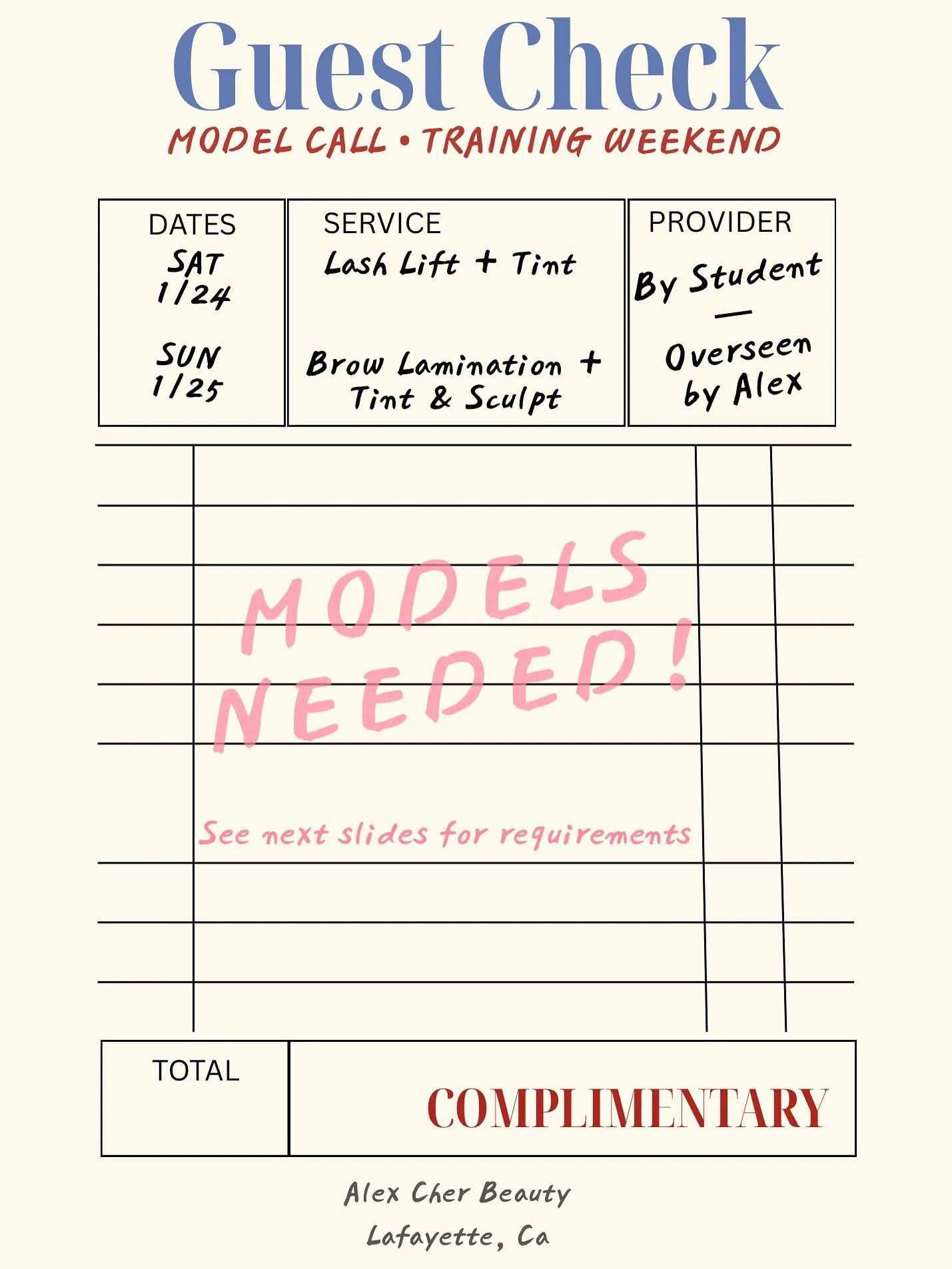‼️BOOKED‼️Keep a look out for the next training dates!👀
&bull;
&bull;
&bull;

MODEL CALL ✨

We&rsquo;re opening TWO complimentary model spots for our upcoming Training Weekend at Alex Cher Beauty 🤍

All services are performed by my student and pers