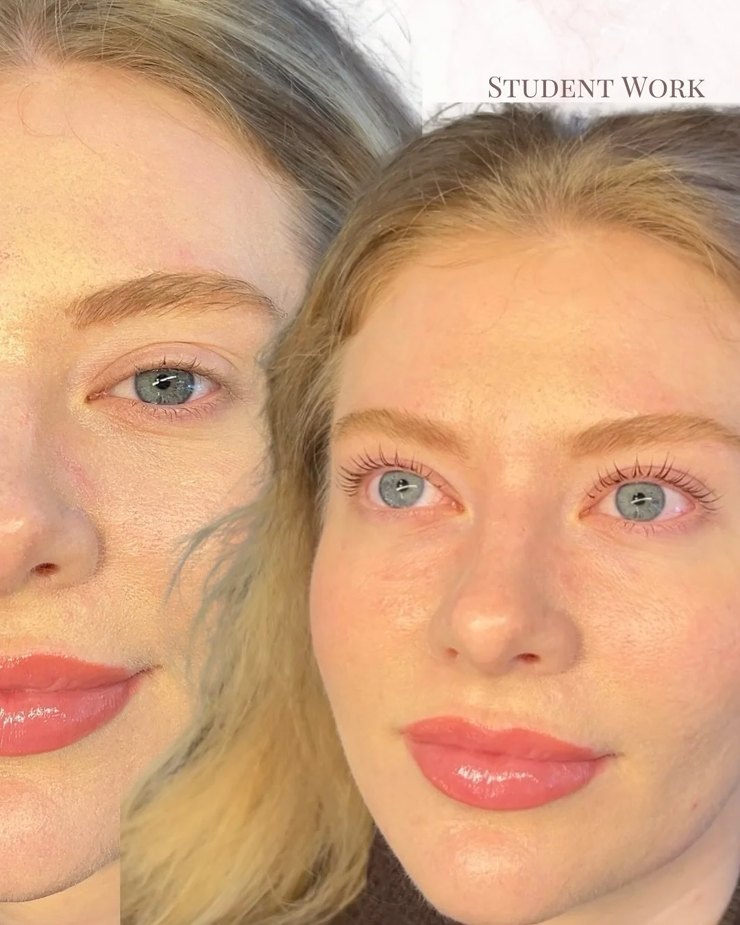 STUDENT WORK 🤍

These results were created by my student Doris during training and I&rsquo;m honestly blown away!

✨ Lash Lift + Brown Tint
Before is on the left, after on the right.
We chose a brown tint instead of black for a softer, more natural 