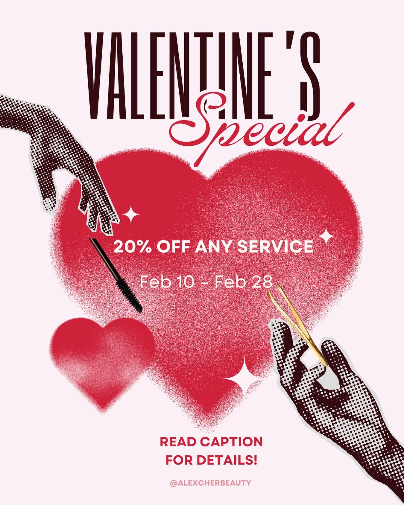 Love is in the brows &amp; lashes 💘
We&rsquo;re celebrating Valentine&rsquo;s Day with 20% OFF any service ✨ 📅 Feb 10 &ndash; Feb 28
💕 This special is exclusively for clients booking with Jessica
💌 How to redeem:
When booking, please add &ldquo;V