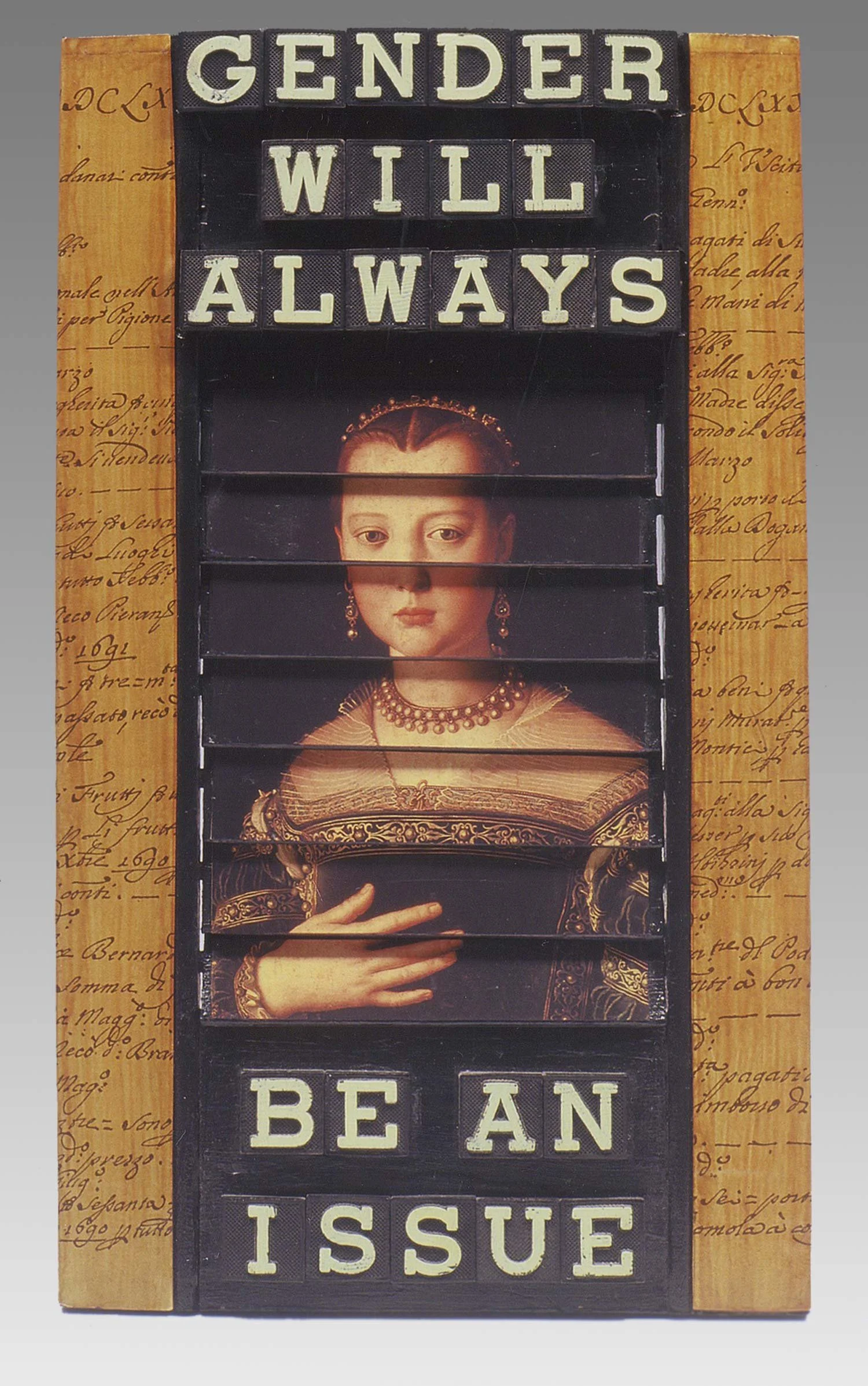Gender Will Always Be An Issue (tile #2), Mixed media, 2004 sculpture by B. Alexandra Szerlip