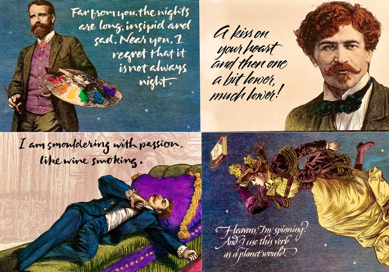 Written Kisses notecards (group 2 of 2), works on paper by B. Alexandra Szerlip