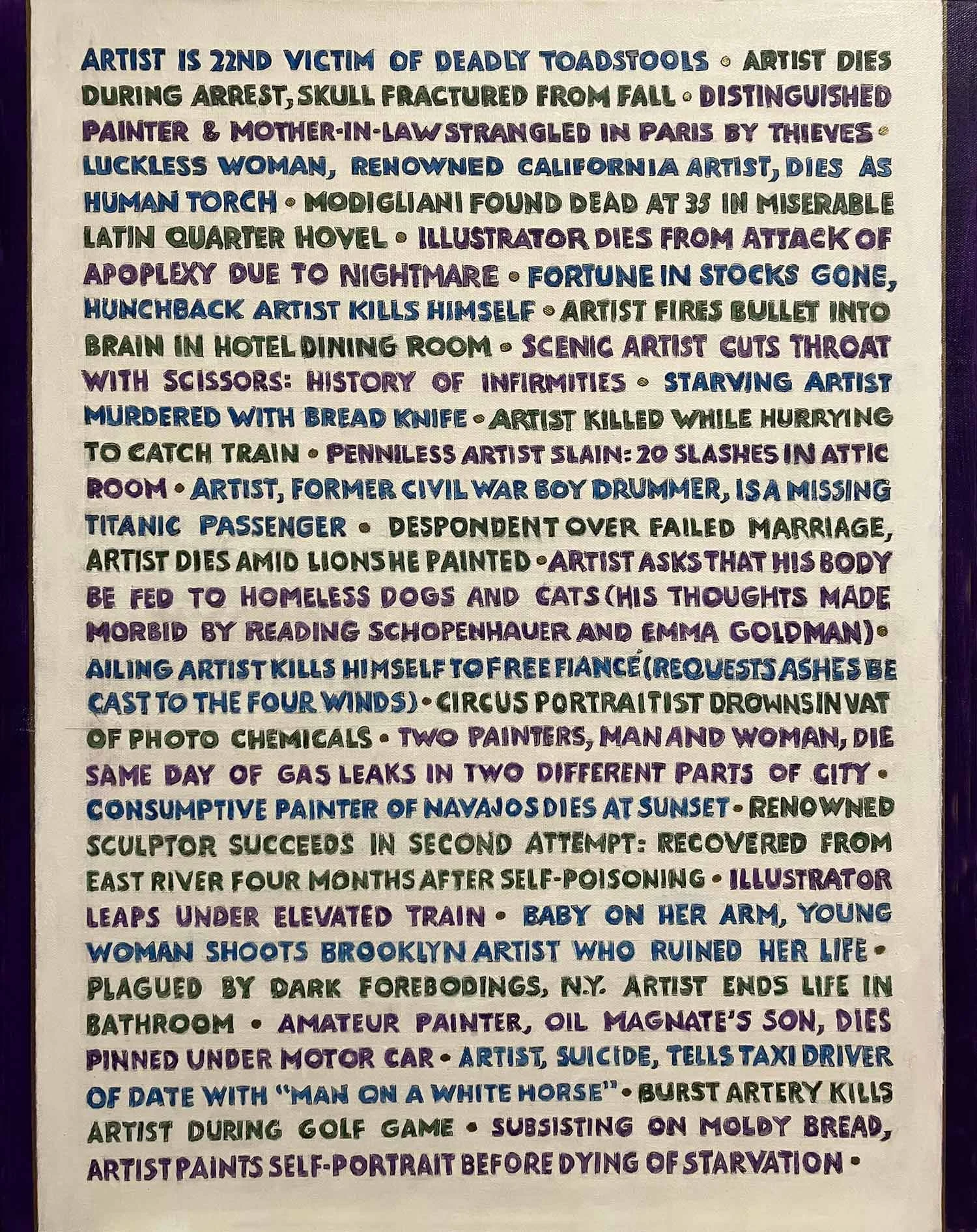 Death of Artist Headlines (1900-1930)