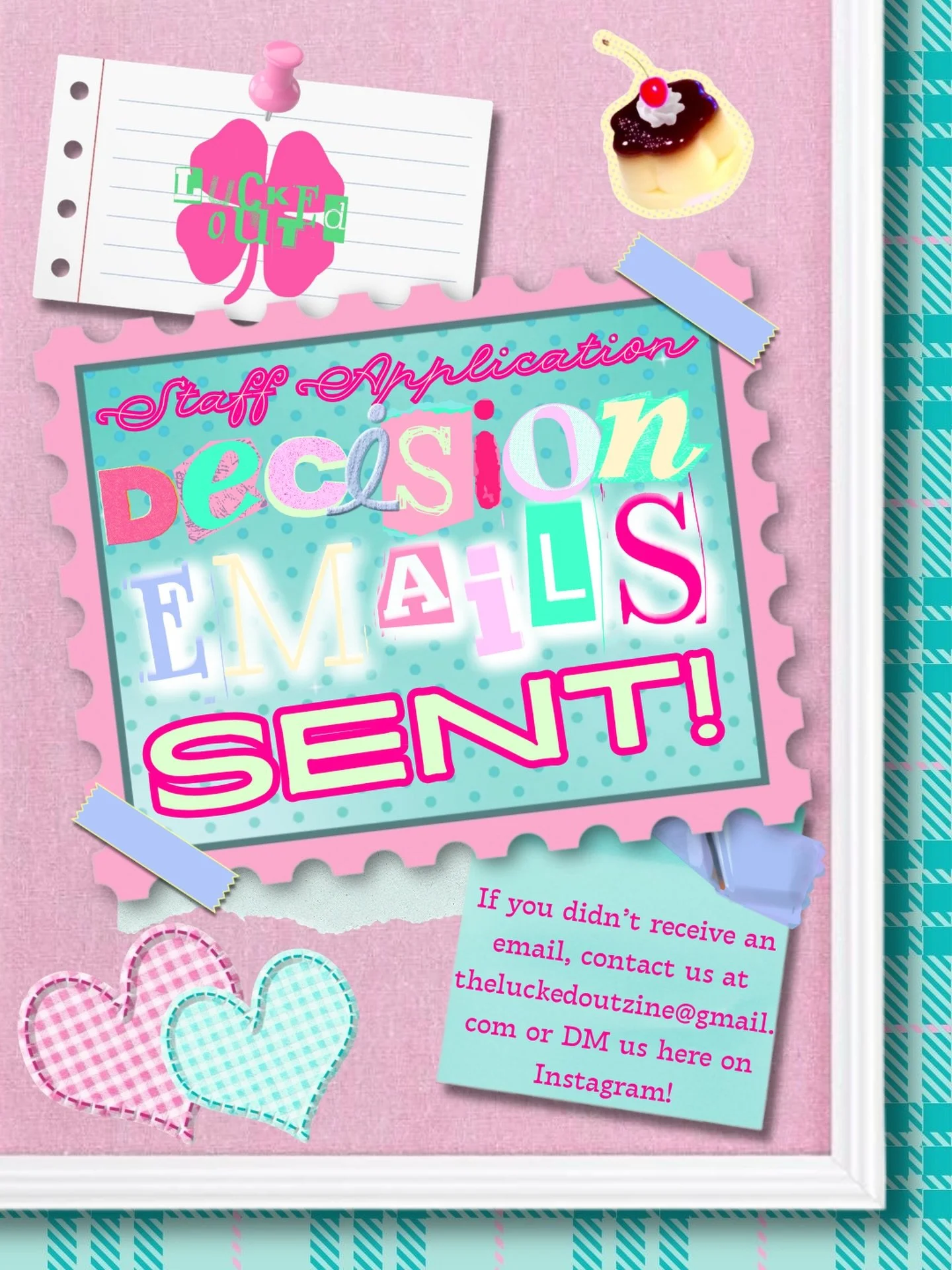 🧼🍡Staff application decision letters have been sent out! Make sure to check your inboxes and junk mail! 🍀If you applied and did not receive a letter, please contact us!💝It is literally so crazy that we received 100+ apps for our very first round 