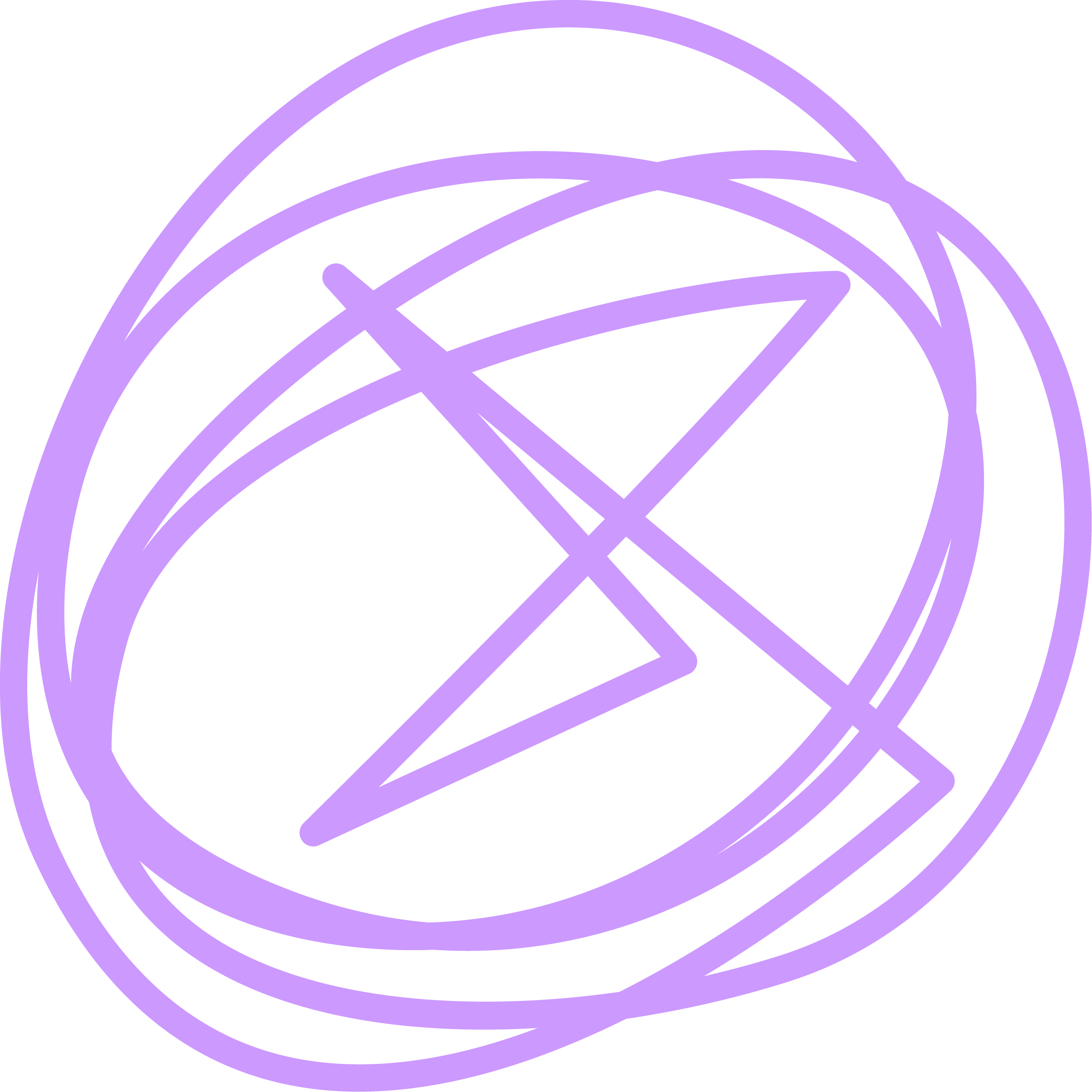 Abstraktes, neonviolettes Pentagramm-Motiv auf schwarzem Hintergrund.