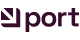 The image features a logo with the word 'port' in purple and black text.