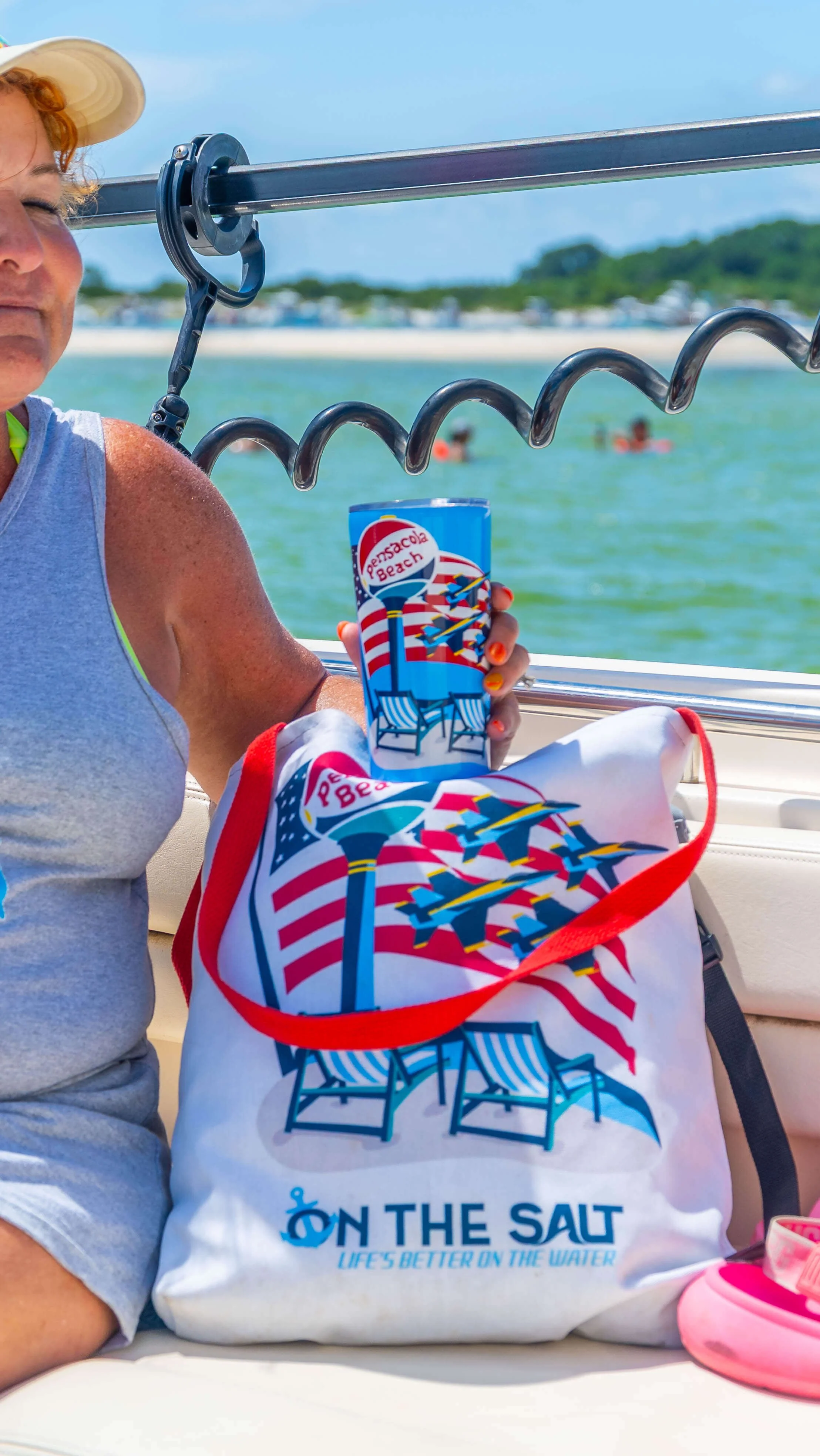 on the salt weekender bag and beach towel