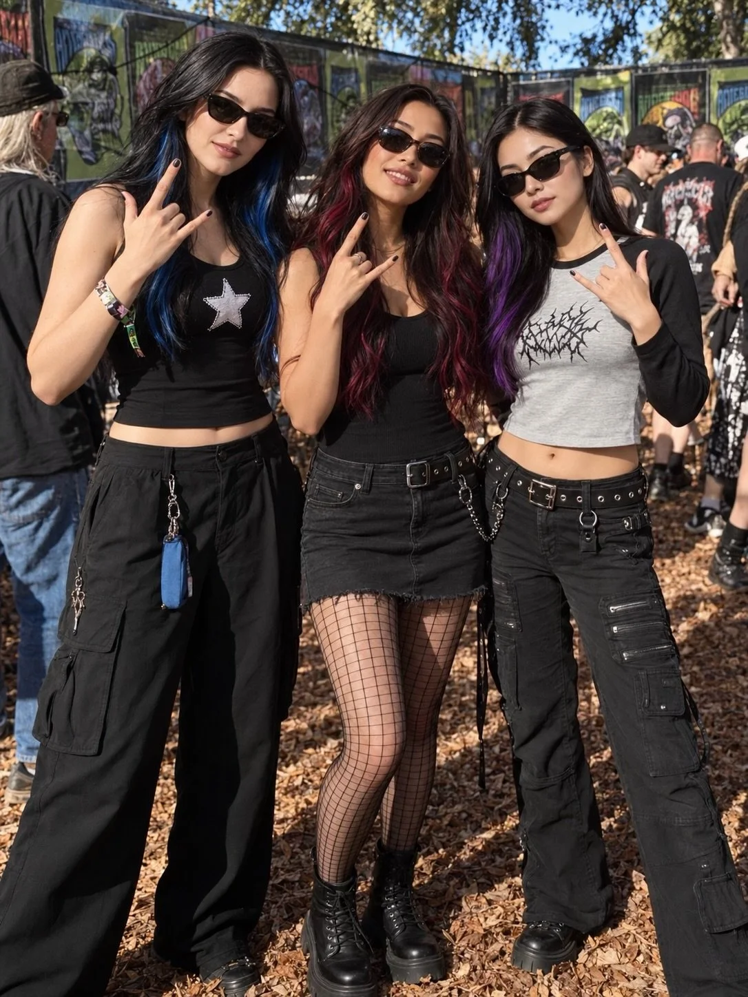 @natasha_parks_vr, @lisa_parks_vr and @emily_nguyen_vr out together. Somewhere between the first photo and the last, our chances of getting a serious band portrait disappeared. 😂🤘

#VelvetRebellion #LisaParks #NatashaParks #EmilyNguyen #BandLife