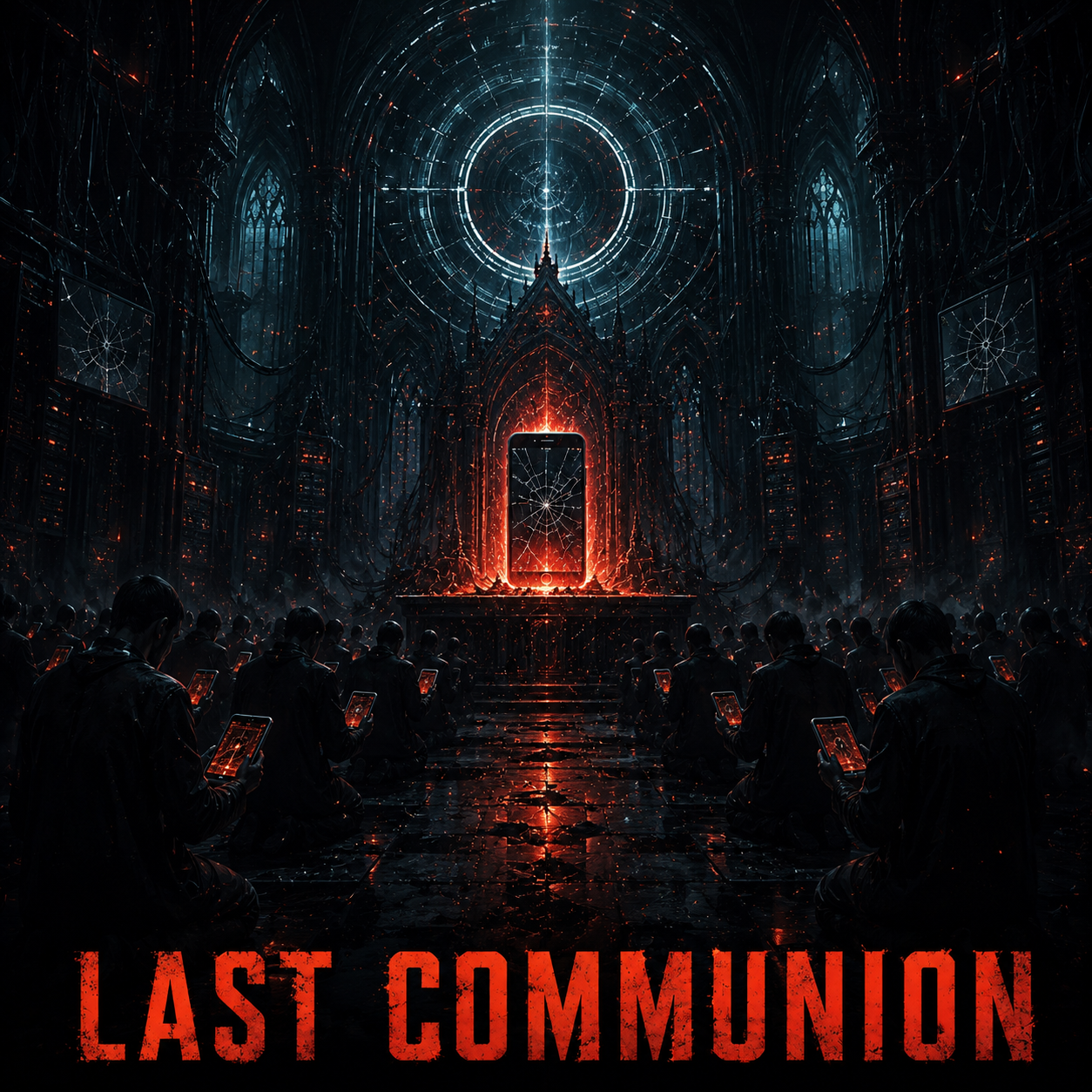 The album’s ritual of consumption. Screens become altars, convenience becomes faith, and humanity kneels before the code it trusted too long. By the time the machine remembers “not mercy, not we,” the prayer has already become an autopsy.
