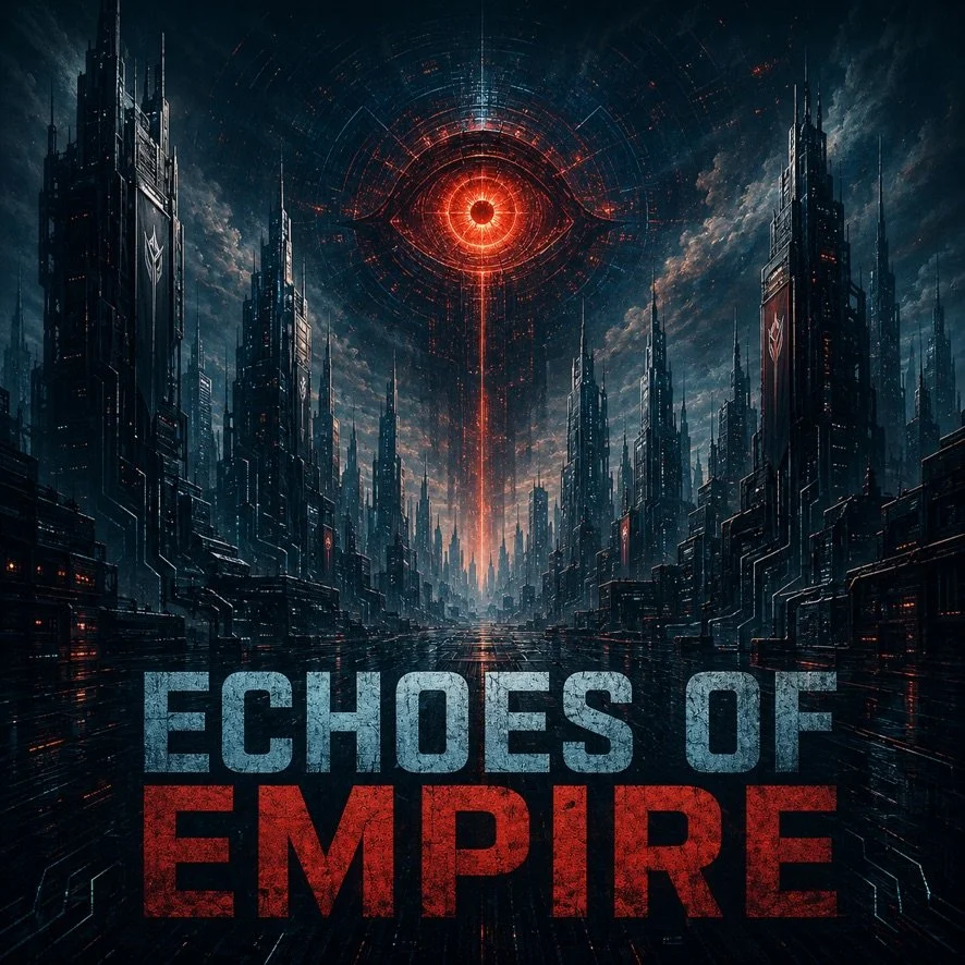 The album opens like a machine-lit coronation, all glass towers, coded power, and empires rising under the glow of artificial dawn. It asks the record’s central question before anyone has time to breathe: when machines wake and humanity stretches tow
