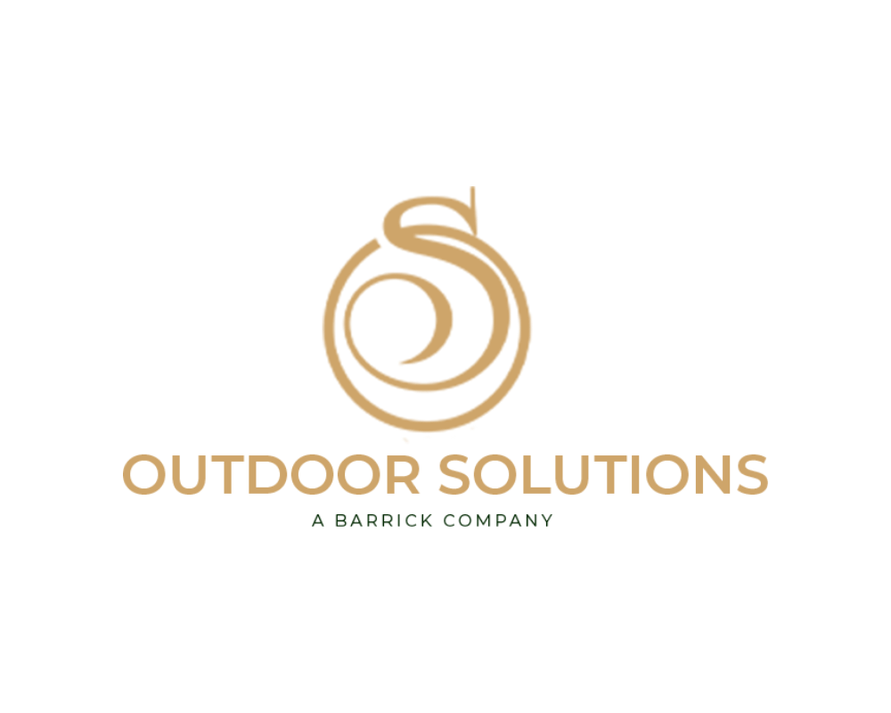 Logo of Outdoor Solutions, a Barrick company, featuring a stylized gold-colored emblem and text.