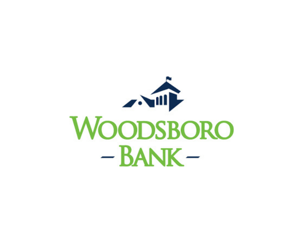 Woodsboro Bank logo with a rooftop icon