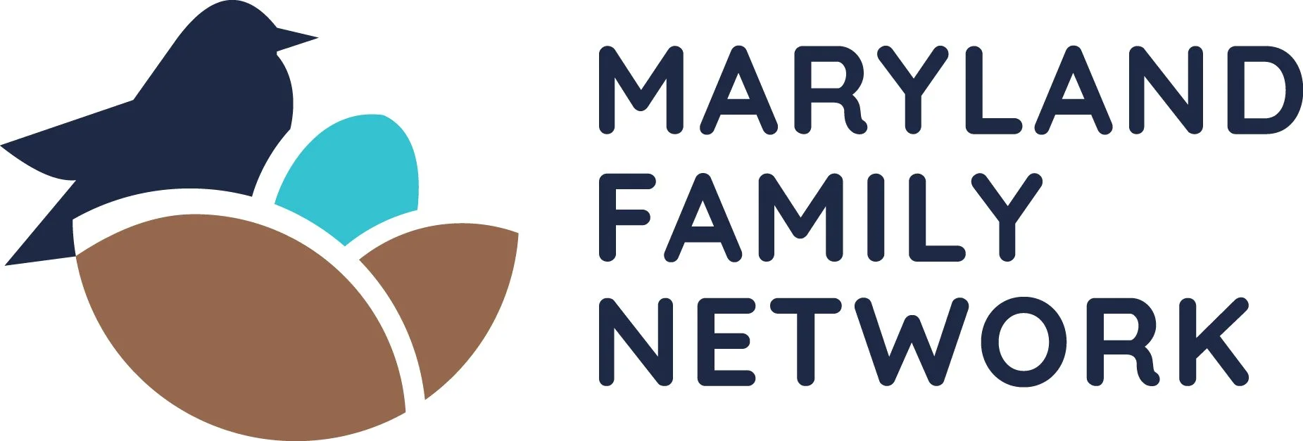 Maryland Family Network logo with a stylized bird, a blue egg, and two brown eggs on a white background.