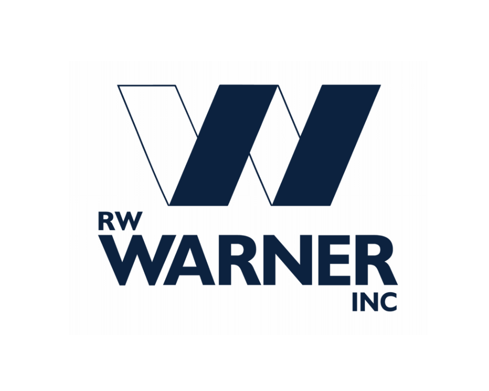 RW Warner Inc logo with a big W