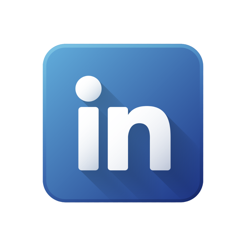 LinkedIn logo with blue background and white lowercase letters 'in'