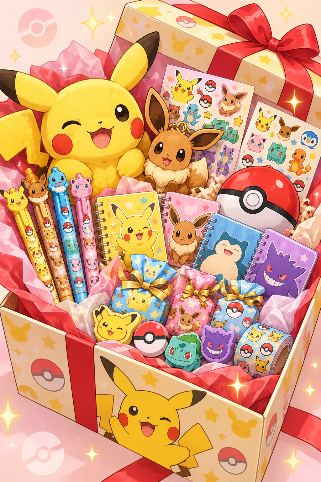 Pokémon Mystery Gift Box – 25 Surprise Items, Cute Birthday Gift for Pokémon Fans