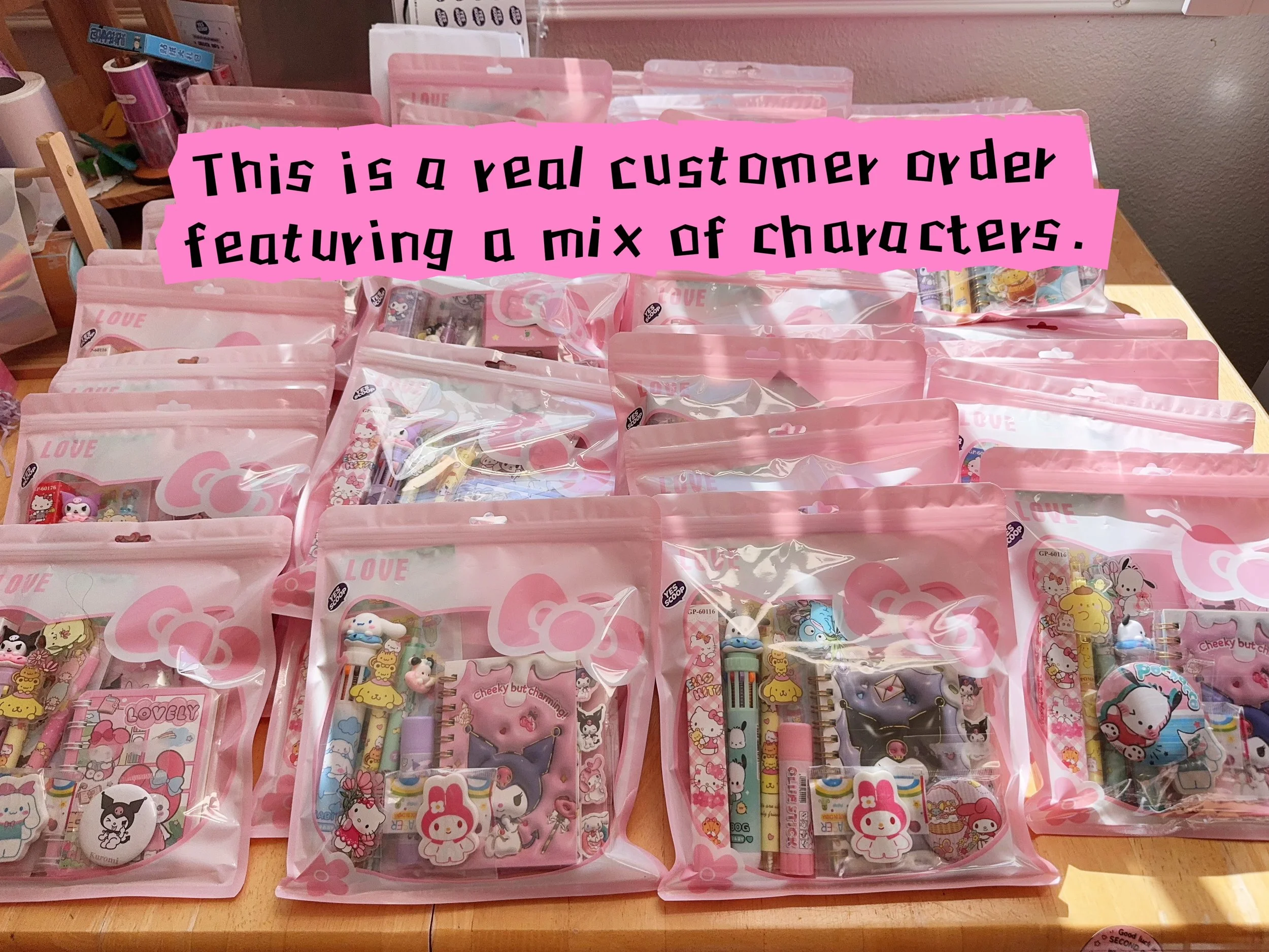 Kawaii Stationery Party Favor  | Back to School Supplies   | Personalized Name Sticker | Kids Gift  | Goodie Bag