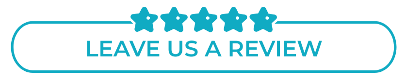 A rectangular badge with five stars at the top and the text "Leave Us a Review" in the center.