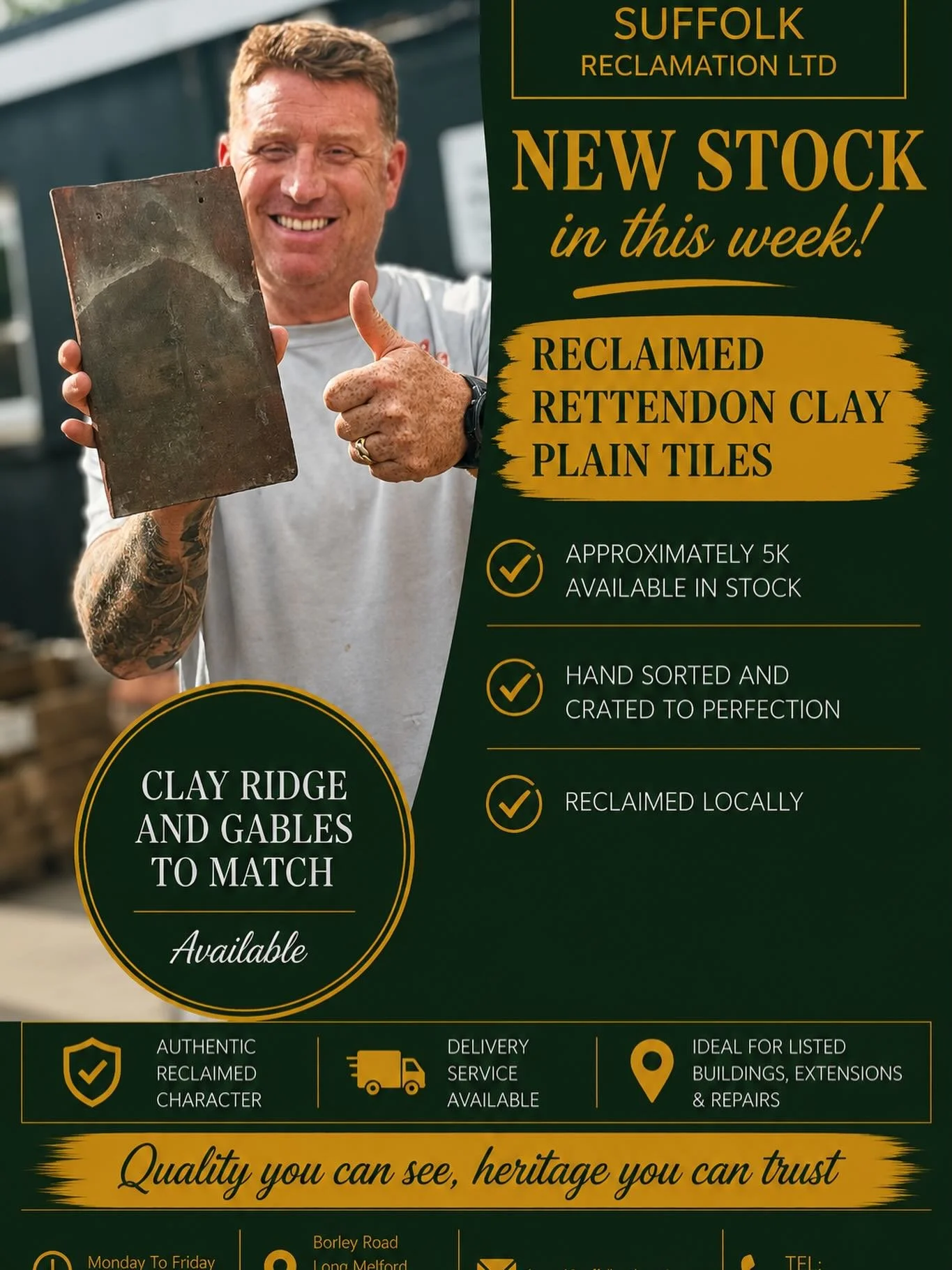 Fresh in this week&hellip; and when David gives them the thumbs up, you know they&rsquo;re good! 👍 

With over 30 years of roofing knowledge, our tile specialist has seen a lot of tiles over the years&hellip; and these reclaimed Rettendon Clay Plain