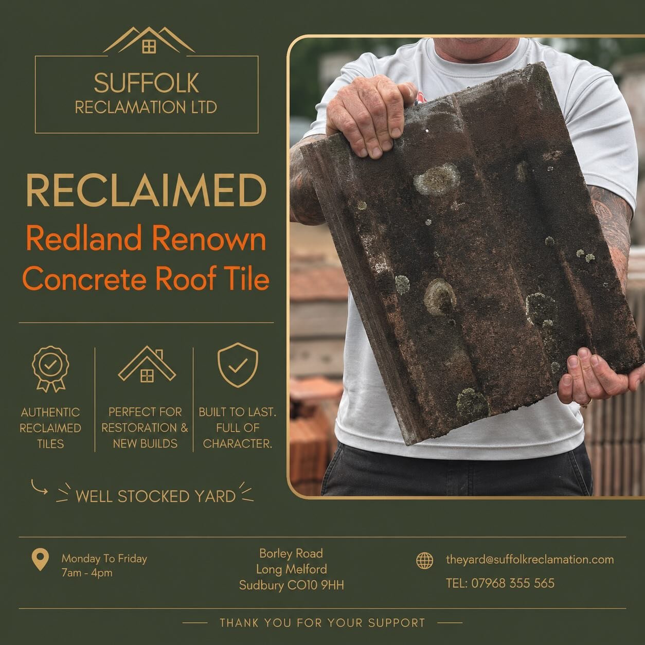 Well&hellip;&hellip;look what&rsquo;s just arrived into the yard&hellip;&hellip;!! 👀

Reclaimed Redland Renown Concrete Roof Tiles are now in stock and looking for their next rooftop home (tile model &lsquo;David&rsquo; not included!! 😆) 🏠 

These