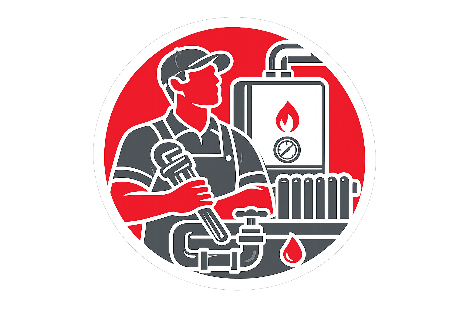 Boiler and heating specialists icon representing trusted local engineers providing reliable heating solutions.