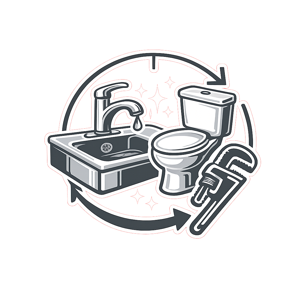 Tap, sink and toilet installation icon for professional tap replacement, sink installation and toilet fitting.