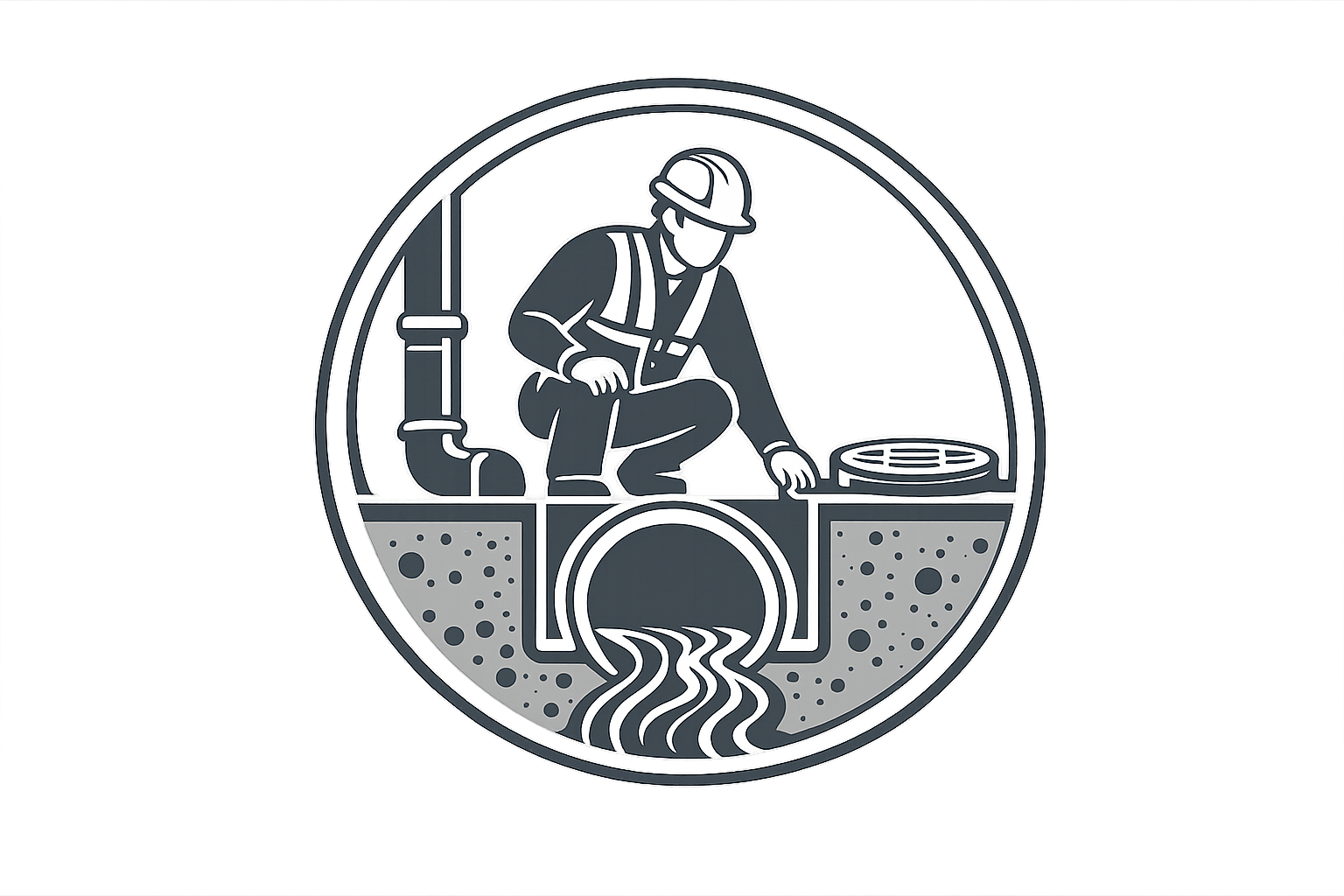 Experienced drainage engineers icon representing professional drain clearance and drainage services.