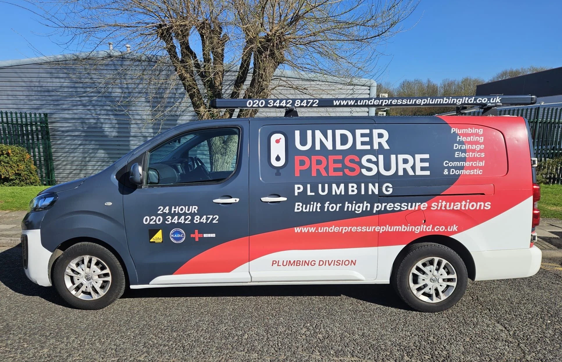 Under Pressure Plumbing emergency plumber van in London providing 24/7 plumbing services