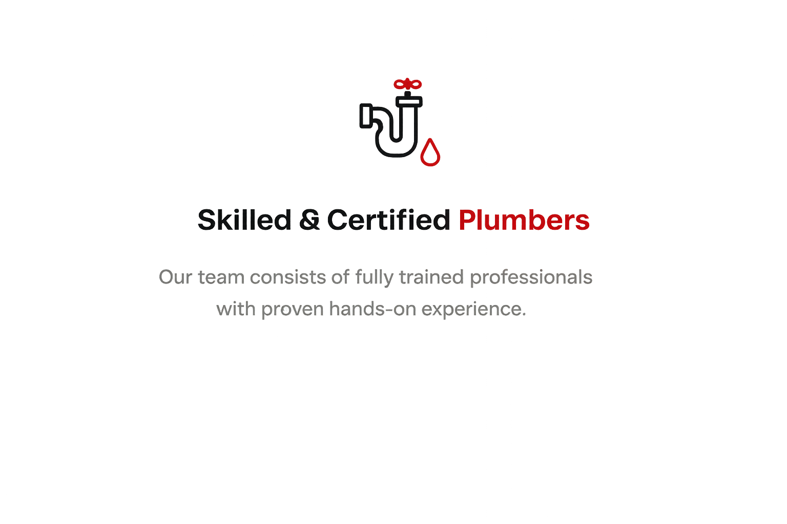 Skilled and certified plumbers providing professional plumbing services with hands-on experience.
