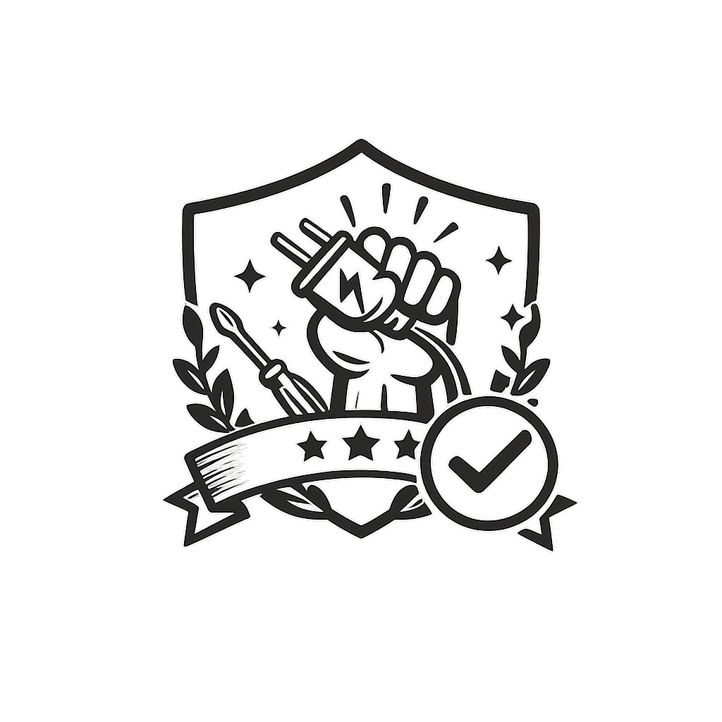 Guaranteed workmanship icon representing high-quality electrical installations and repairs.