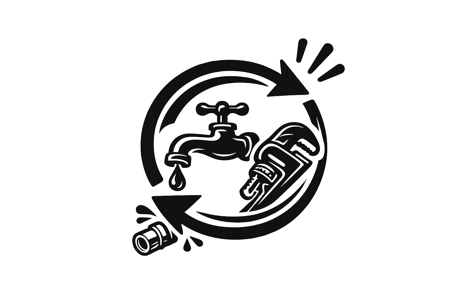 Plumbing fixture installation icon representing expert installation of taps, sinks, toilets, showers, baths and plumbing appliances.