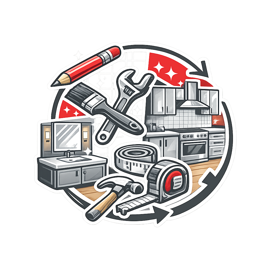Bathroom and kitchen renovations icon for bathroom fitting, kitchen plumbing and renovation services.