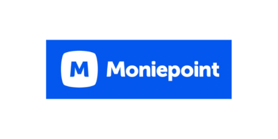 Moniepoint logo with a blue background and white text.