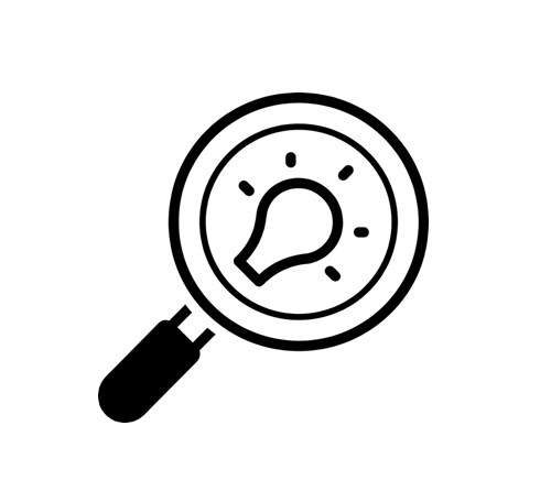 Minimalist icon of a technical engine block with a horizontal arrow pointing to it from a selection of spare parts such as gears and bolts, representing compatible part suggestions.