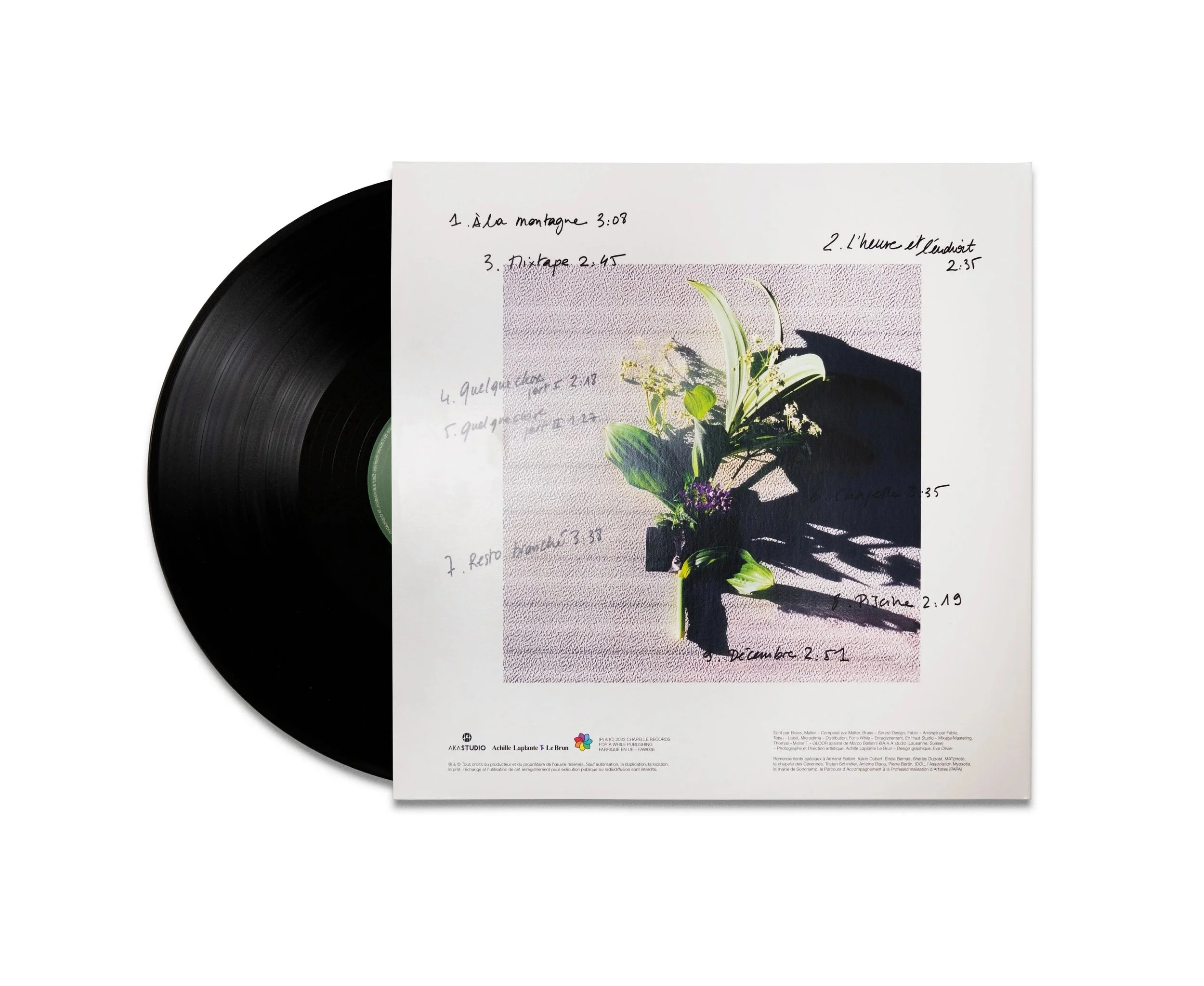 Hier, logo et maquette du vinyle