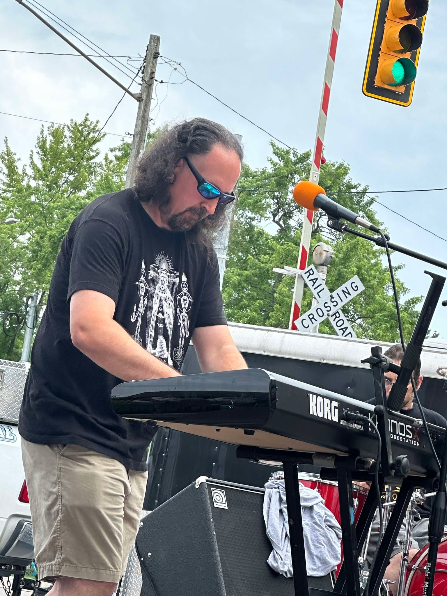 Performing with Crash on the streets of Tawas.