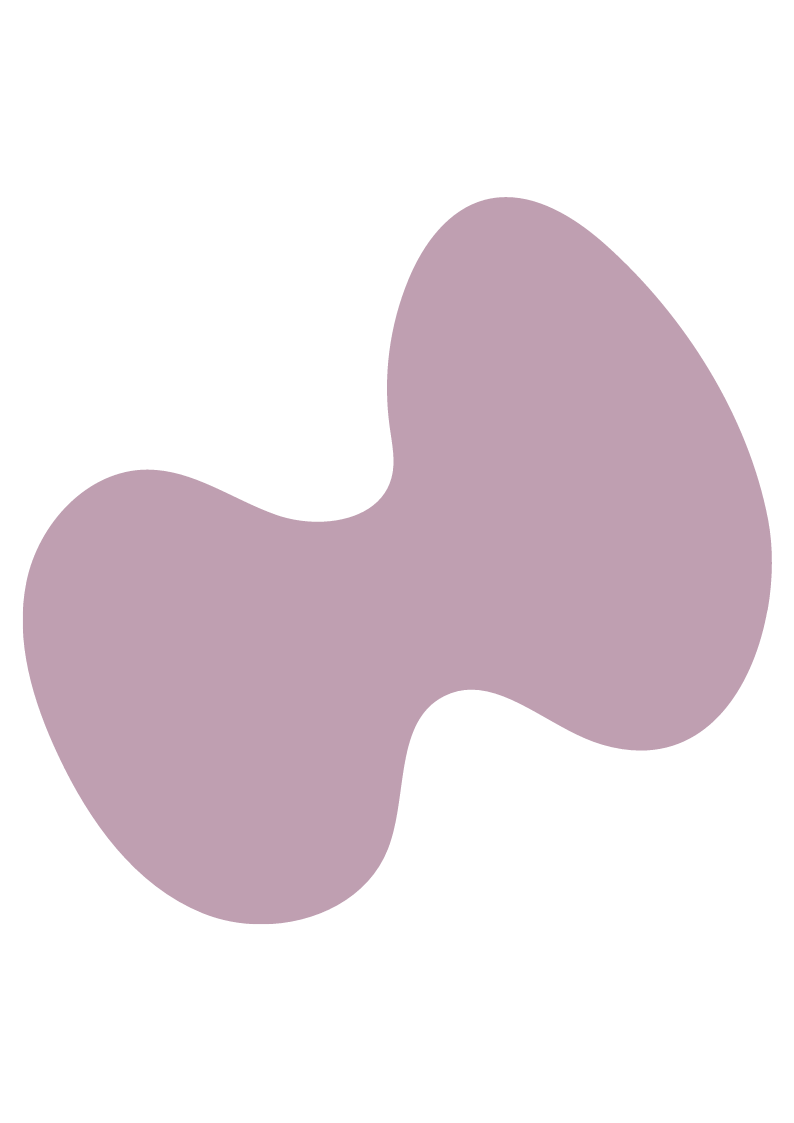 A purple, abstract, curved shape resembling a three-lobed droplet or organic form on a black background.