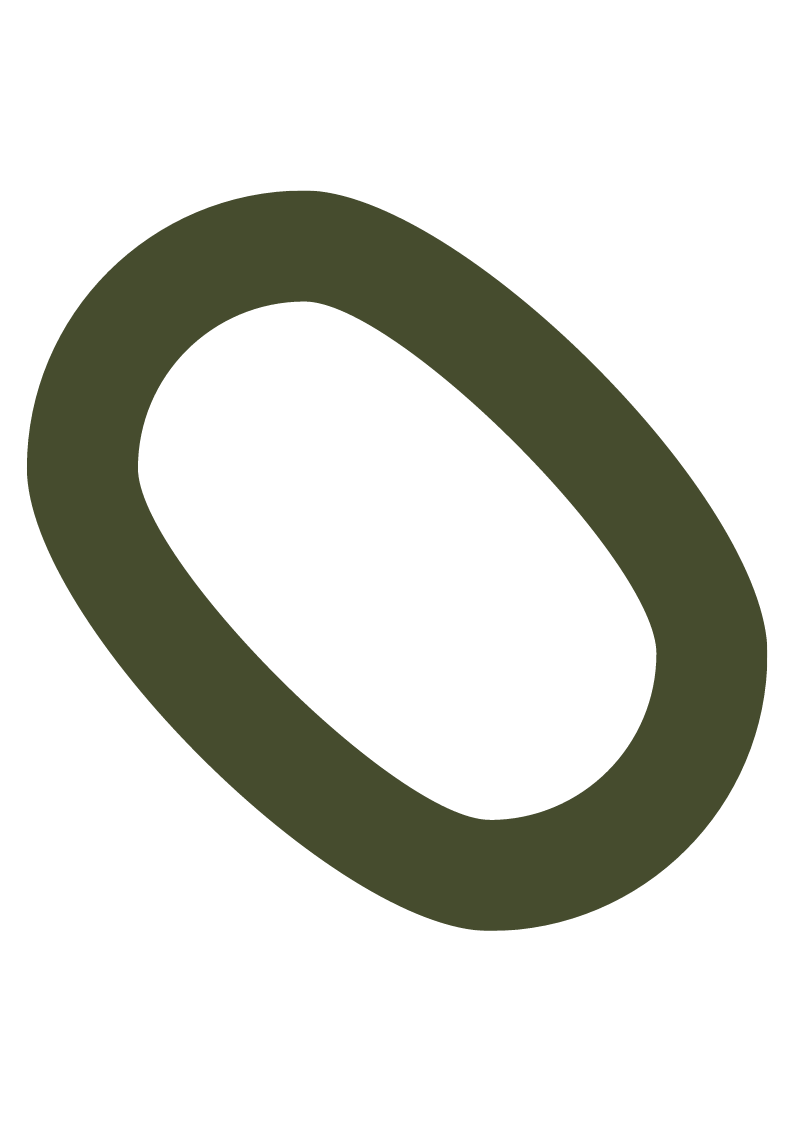 An illustration of a black pill with an oval-shaped green band around its middle.