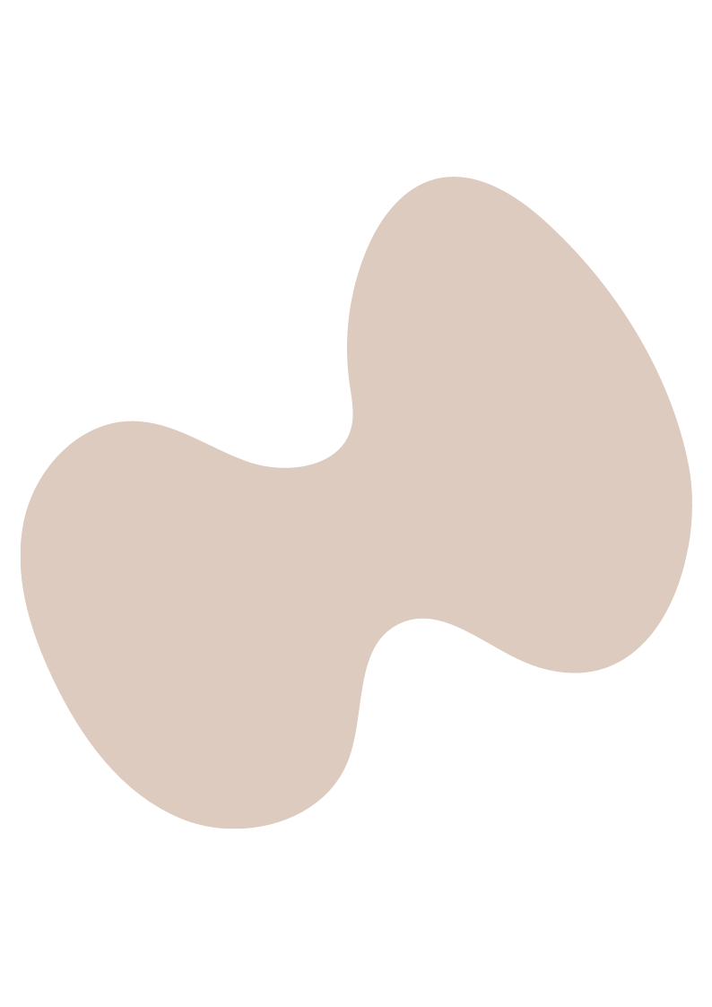 Abstract beige blob with black outline on a black background.
