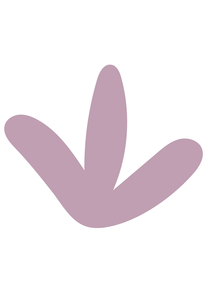 A purple hand making the 'peace' sign with the index and middle fingers extended and the other fingers folded down.