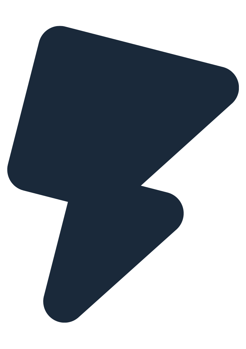 Dark blue lightning bolt icon on a black background.