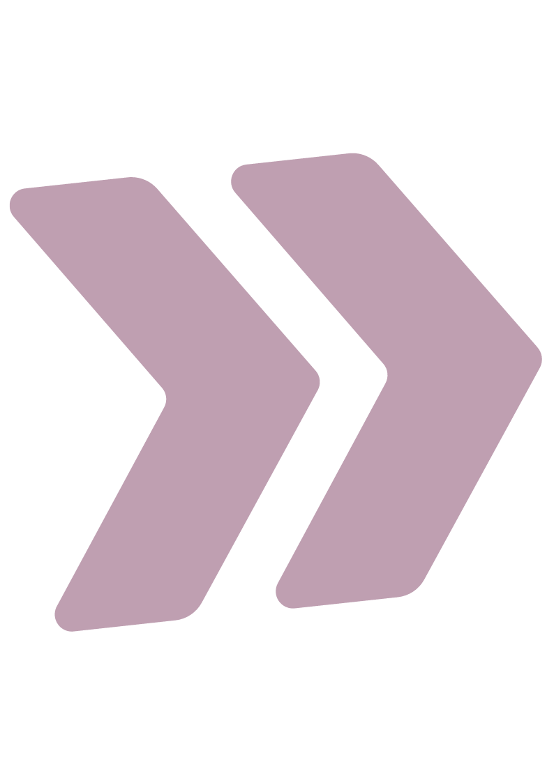 A stylized purple icon consisting of two right-facing arrows stacked together on a black background.