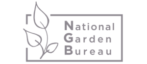 Logo of the National Garden Bureau with stylized leaves and text.