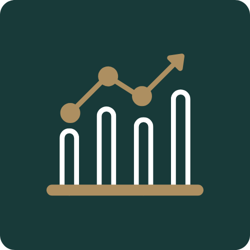 A digital illustration of a line graph and bar chart showing growth or increase.