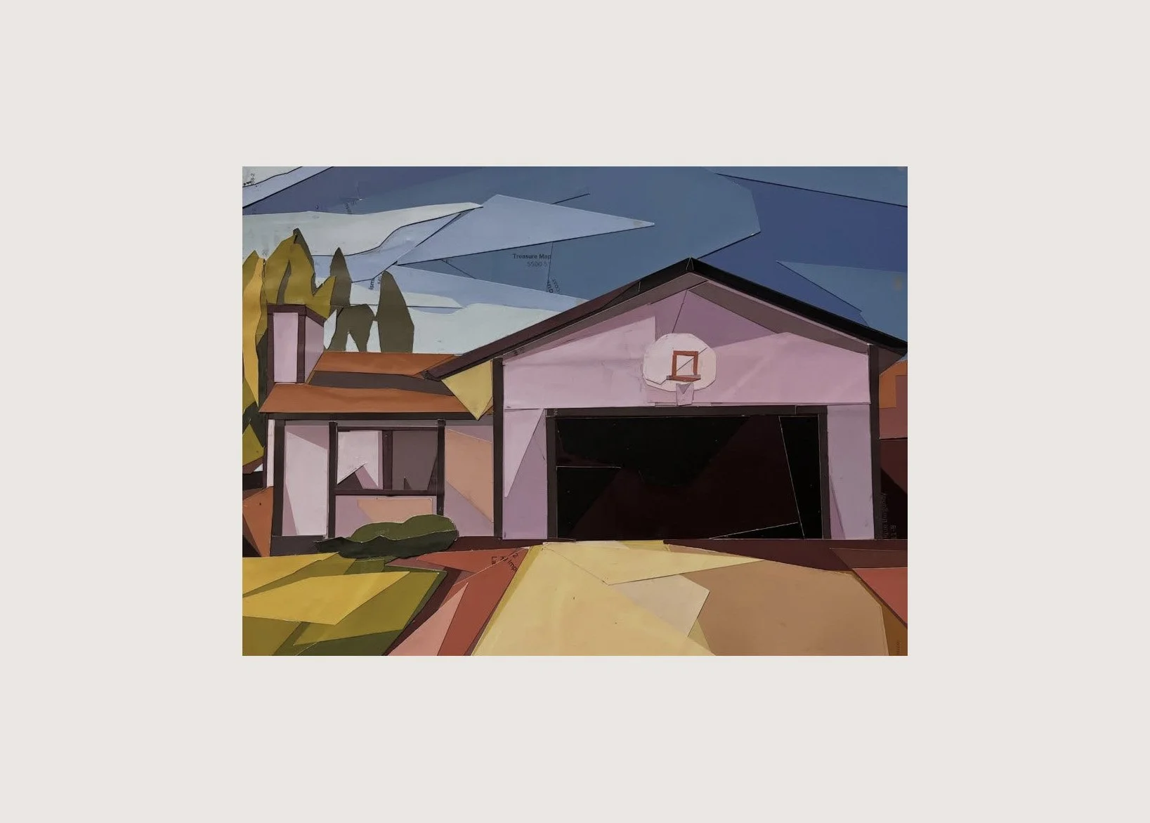 Pretty in Pink, 8"x 10", Paint chip collage, 2025  (Sold)