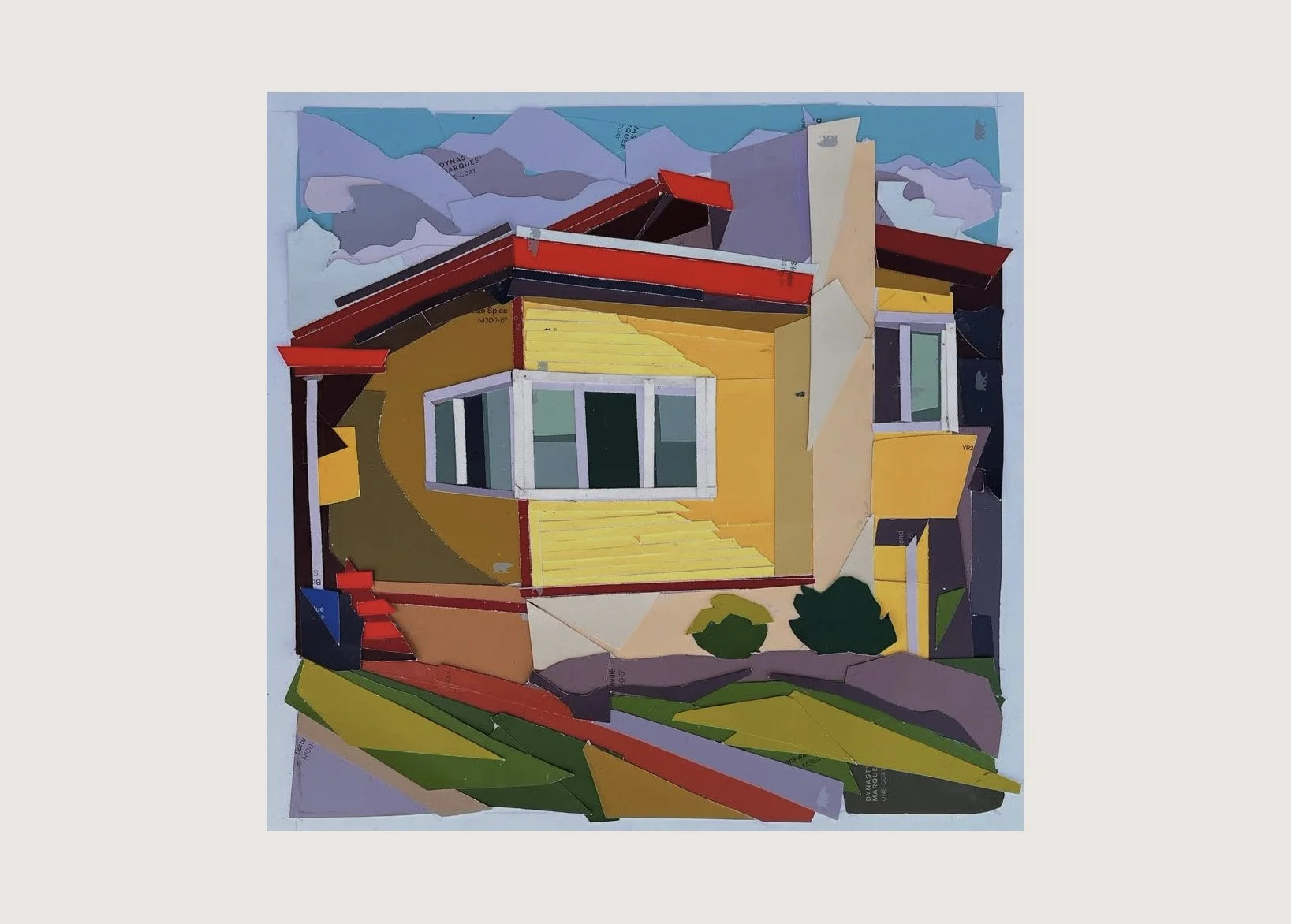 Daly City Doelger (Yellow #1), 12"x12", 
Paint chip collage, 
2025  (Sold)