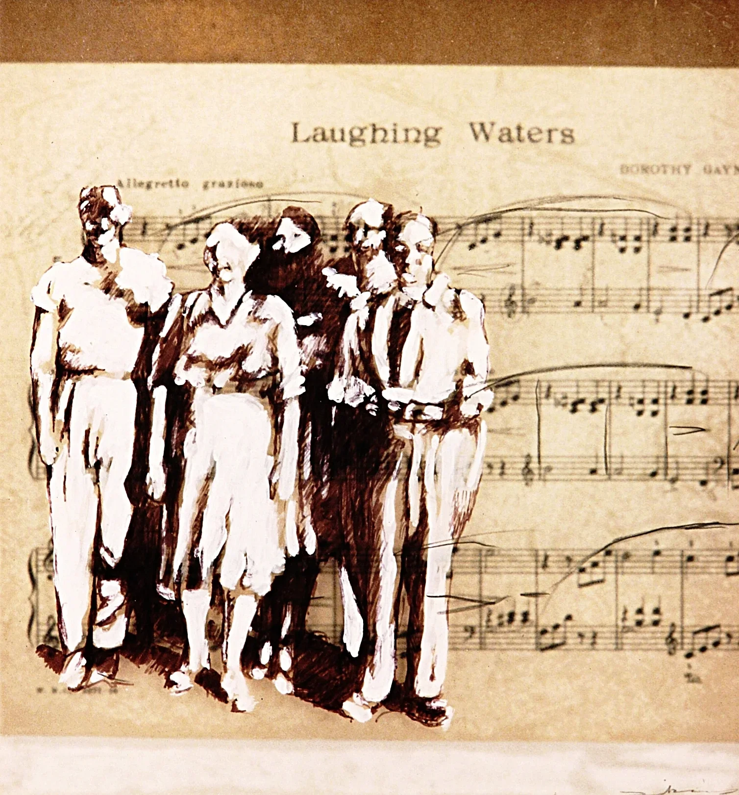 Laughing Waters, Mixed media on plexiglass, 12"x12"