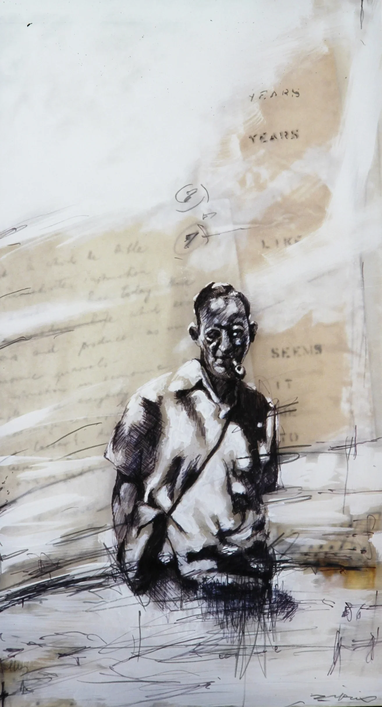 It Seems Like Years, Mixed media on plexiglass, 18"x10"